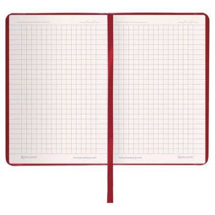 Блокнот МАЛЫЙ (100x150 мм) А6, BRAUBERG "Metropolis Special", под кожу, 80 л., клетка, красный, 111581