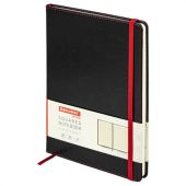 Блокнот БОЛЬШОЙ ФОРМАТ (180х250 мм) B5, BRAUBERG "Office", под кожу 80 л., клетка, черный, 113309