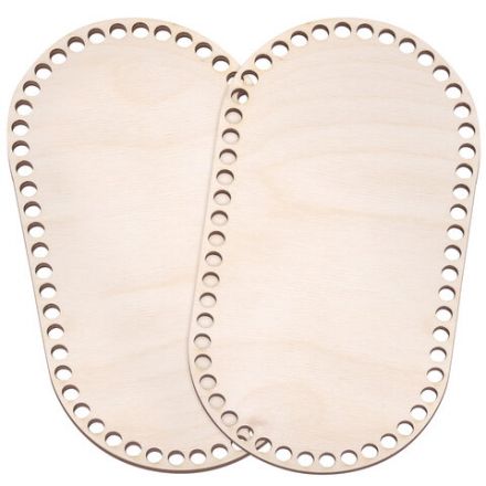 Донышки деревянные для вязания овальные, 2 шт., 24,5х13 см, BRAUBERG HOBBY, 665318