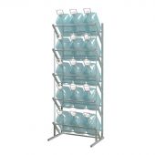 Стеллаж пристенный для бутылей Стилс-2 на 15 тар серый металлик 602х400х1455 мм