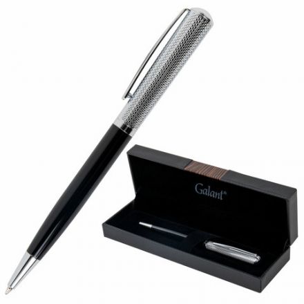 Ручка подарочная шариковая GALANT "Hector", корпус черный/серебро, детали серебро, узел 0,7 мм, линия письма 0,5 мм, синяя, 144173 Ручка подарочная шариковая GALANT "Hector", корпус черный/серебро, детали серебро, узел 0,7 мм, линия письма 0,5 мм, синяя, 144173