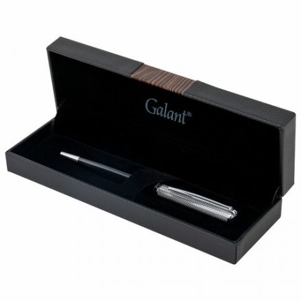 Ручка подарочная шариковая GALANT "Hector", корпус черный/серебро, детали серебро, узел 0,7 мм, линия письма 0,5 мм, синяя, 144173 Ручка подарочная шариковая GALANT "Hector", корпус черный/серебро, детали серебро, узел 0,7 мм, линия письма 0,5 мм, синяя, 144173