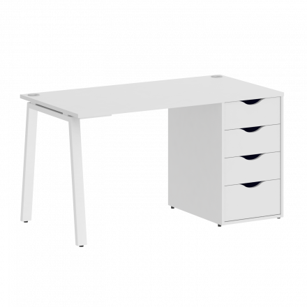 Home Office Стол письменный VR.SP-3-138.4.A Белый/Белый металл 1380*720*750