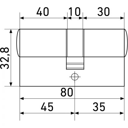 Замок врезной УЗК_Мех.цилин Стандарт MAX 80 35х45 SN5кл перф.кл/кл.мат.ник