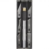 Нож макетный TOPFORT Набор 7поз:нож мет.+TPR+6 шир.лезв.разн.тип,пласт.бокс