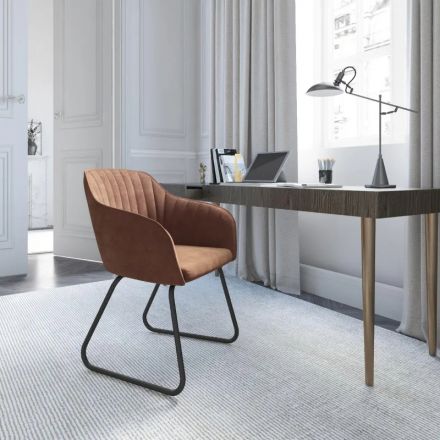 Стул UD_Шандон ПЛ СМ12/2,(1956070)9005 черн.муар/velutto 39 (терракот)