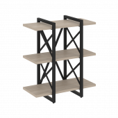 Loft Стеллаж на регулируемых опорах-3 полки VR.L-MST.O-3.4V Дуб аттик/Чёрный металл 800*400*910