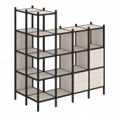 Loft Угловой внешний стеллаж наборный VR.L-57 Денвер светлый/Чёрный металл 862*1694*1869