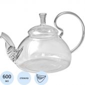 Чайник заварочный 600мл стекл. ДИКАЯ ВИШНЯ (пружина в носике) (TP124)