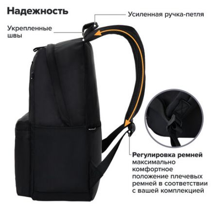 Рюкзак BRAUBERG FASHION CITY универсальный, карман-антивор, "Anime Girl", черный, 44х31х16 см, 272568