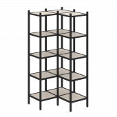 Loft Угловой внутренний стеллаж наборный VR.L-32 Денвер светлый/Чёрный металл 862*862*1869