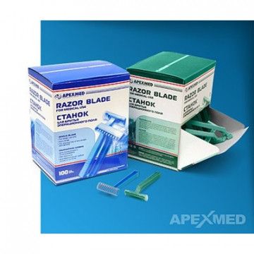 Станок для бритья операц. поля с 1 лезвием, Apexmed 100шт/уп Станок для бритья операц. поля с 1 лезвием, Apexmed 100шт/уп