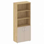 Shift Шкаф высокий широкий (2 низких фасада ЛДСП) SK.ST-1.1 Тиквуд светлый/Капучино 800*420*1977 Shift Шкаф высокий широкий (2 низких фасада ЛДСП) SK.ST-1.1 Тиквуд светлый/Капучино 800*420*1977