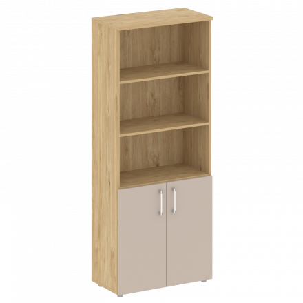 Shift Шкаф высокий широкий (2 низких фасада ЛДСП) SK.ST-1.1 Тиквуд светлый/Капучино 800*420*1977 Shift Шкаф высокий широкий (2 низких фасада ЛДСП) SK.ST-1.1 Тиквуд светлый/Капучино 800*420*1977