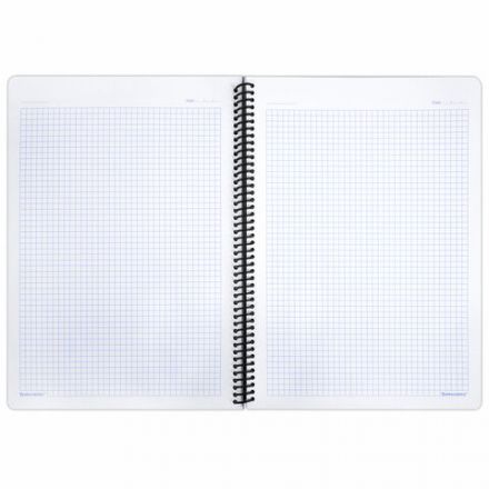 Тетрадь обложка пластик, А4, 120 л., спираль пластик, клетка, BRAUBERG "Metropolis", синий, 404739