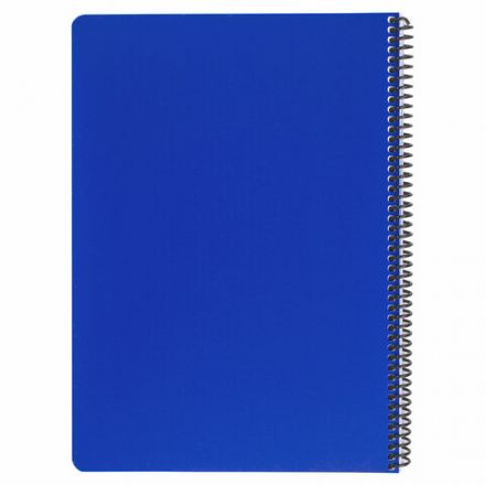 Тетрадь обложка пластик, А4, 120 л., спираль пластик, клетка, BRAUBERG "Metropolis", синий, 404739