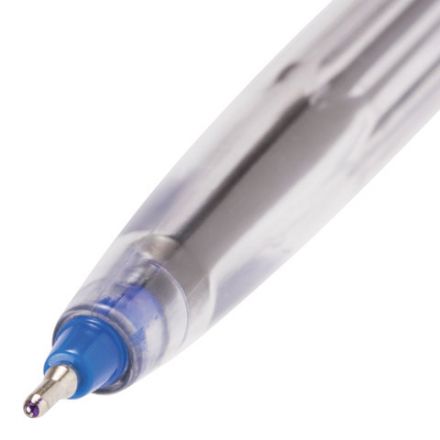 Ручка шариковая масляная BRAUBERG "Frost", СИНЯЯ, корпус прозрачный, узел 0,6 мм, линия письма 0,3 мм, 142686