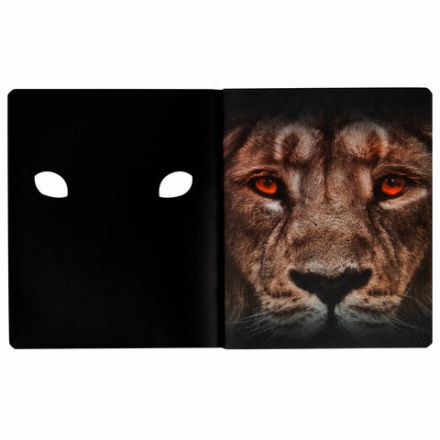 Тетрадь А5 48 л., ПЗБМ, скоба, клетка, матовая ламинация, брайль 3D, вырубка, "Кто это" (5 видов), 25045