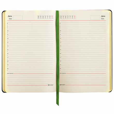 Ежедневник недатированный B6 (127х186 мм), BRAUBERG VISTA, под кожу, гибкий, срез фольга, 136 л., "Claude Monet", 112103