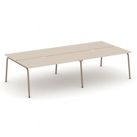 Estetica Рабочая станция на 4 места ES.D.RS-4.4-VK Капучино/Латте металл 3160*1500*750