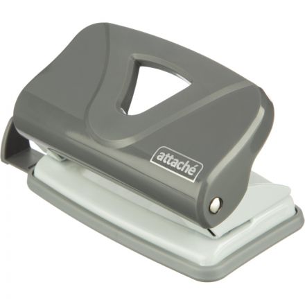 Дырокол Attache Smart до 15 листов, линейка, пластик, серый Дырокол Attache Smart до 15 листов, линейка, пластик, серый