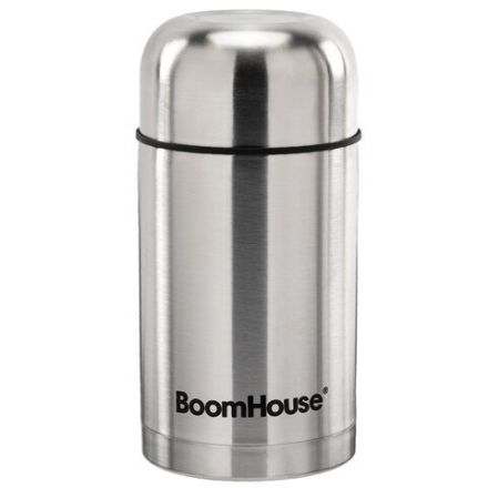 Термос 0,8 л для еды/напитков с широким горлом, BOOMHOUSE (БУМХАУ) WIDE, нержавеющая сталь SUS304, серебристый, 700319