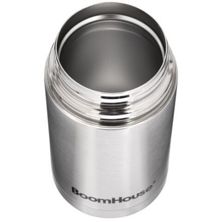 Термос 0,8 л для еды/напитков с широким горлом, BOOMHOUSE (БУМХАУ) WIDE, нержавеющая сталь SUS304, серебристый, 700319
