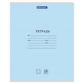 Тетрадь 18 л. BRAUBERG КЛАССИКА NEW клетка, обложка картон, СИНЯЯ, 105699