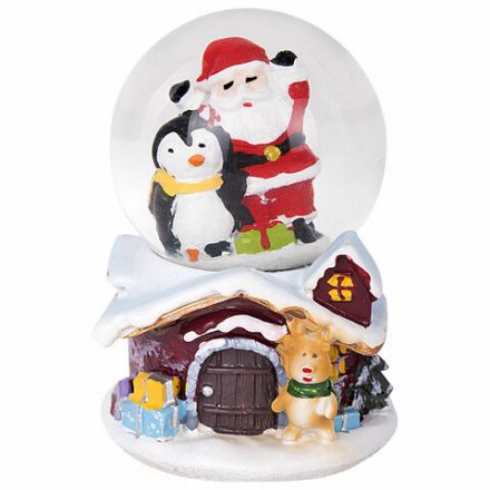 Сувенир снежный шар ДРУЗЬЯ ДЕДА МОРОЗА, диаметр 45 мм, полистоун/стекло, 4 дизайна ассорти, ЗОЛОТАЯ СКАЗКА, 592138