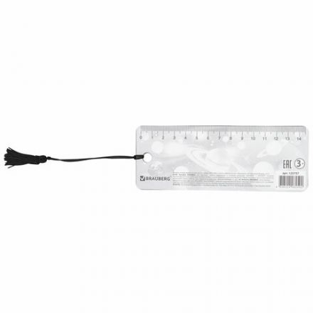 Закладка для книг с линейкой 3D-ОБЪЕМНАЯ BRAUBERG, "Вселенная", с декоративным шнурком, 125757