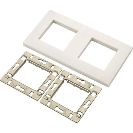 Модуль LANMASTER LAN-FRS45x45/2-WH рамка 2-постовая 45х45, с суппортами,бел