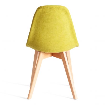 Стул CINDY SOFT (mod. C1021F1-1) фактурный велюр/дерево бук, 55 х 48 х 83 см, Светло-зеленый LY1701-8 / натуральный
