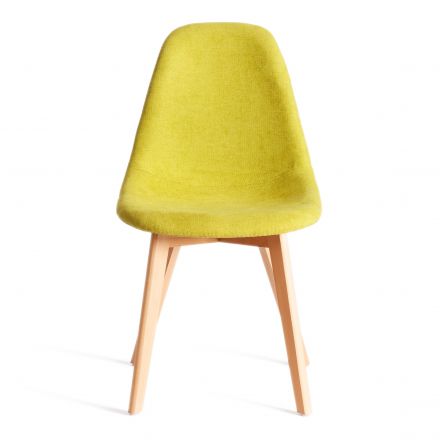 Стул CINDY SOFT (mod. C1021F1-1) фактурный велюр/дерево бук, 55 х 48 х 83 см, Светло-зеленый LY1701-8 / натуральный