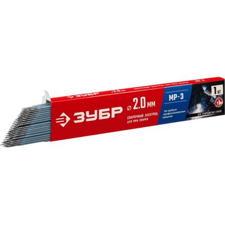 Электроды ЗУБР МР-3 рутил, d2,0х300мм, 1кг, коробка (40011-2.0)