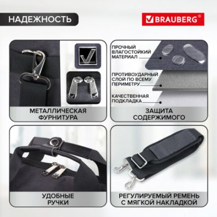 Сумка портфель BRAUBERG MODERN с отделением для ноутбука 15-16", откидная крышка, серая, 29х42х11 см, 270828 Сумка портфель BRAUBERG MODERN с отделением для ноутбука 15-16", откидная крышка, серая, 29х42х11 см, 270828