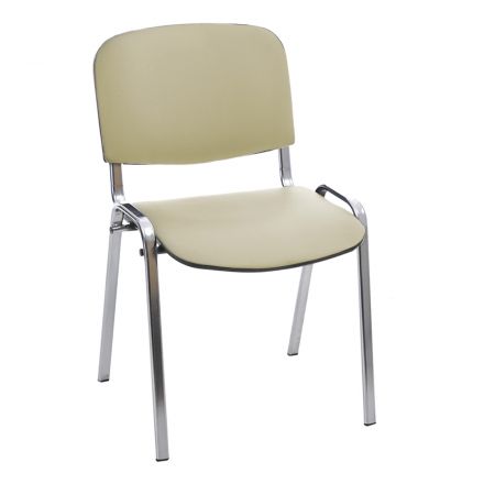 Стул Helmi HL-F01 "Изо", каркас хром, обивка кожзам бежевый Стул Helmi HL-F01 "Изо", каркас хром, обивка кожзам бежевый