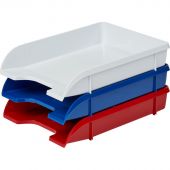 Лоток для бумаг горизонтальный Attache Триколор (3 штуки в упаковке)