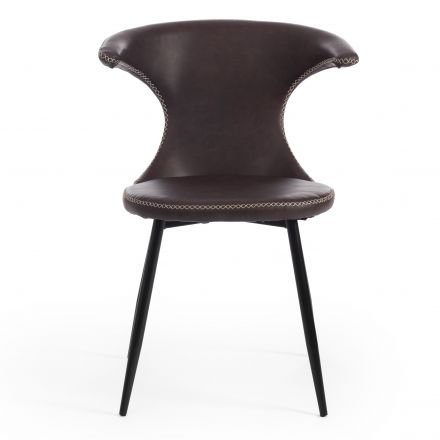 Стул Tetchair FLAIR (mod. 9020), экокожа/металл, 60 х 56 х 78 см , коричневый 1/черный