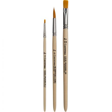 Кисть набор 3 шт. №1 School ColorPics синтетика №2П,10П,6К Кисть набор 3 шт. №1 School ColorPics синтетика №2П,10П,6К