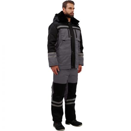 Костюм рабочий зимний муж з03-КПК сер/черн (р.44-46)158-164 Костюм рабочий зимний муж з03-КПК сер/черн (р.44-46)158-164