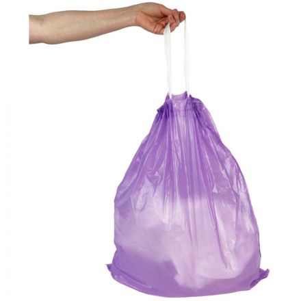 Мешки для мусора ПВД 30л 50х60см 18мкм фиолетовый 20 шт/рул с завязками, ТЯ
