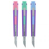 Нож канцелярский 9мм Berlingo "Envy", auto-lock, металл. направл., ассорти, европодвес