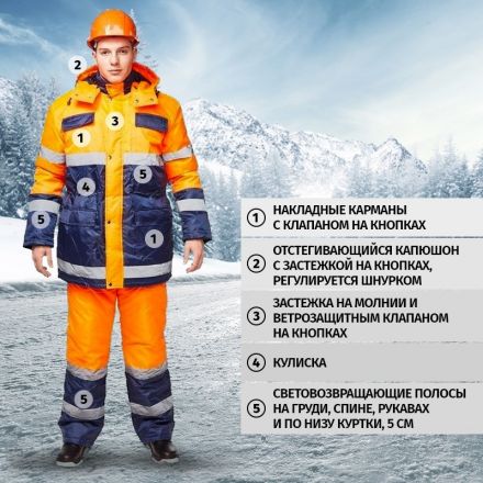 Костюм зимний Спектр-2 куртка и полукомбинезон (размер 44-46, рост 170-176)