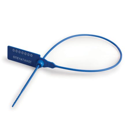 Пломбы пластиковые номерные УНИВЕРСАЛ, самофиксирующиеся, длина рабочей части 350 мм, СИНИЕ, КОМПЛЕКТ 50 шт., 600809