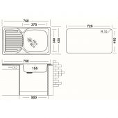 Мойка врезная Юкинокс Классика CLM760.435---5K 1R