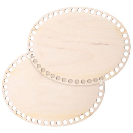 Донышки деревянные для вязания овальные, 2 шт., 20х15 см, BRAUBERG HOBBY, 665319