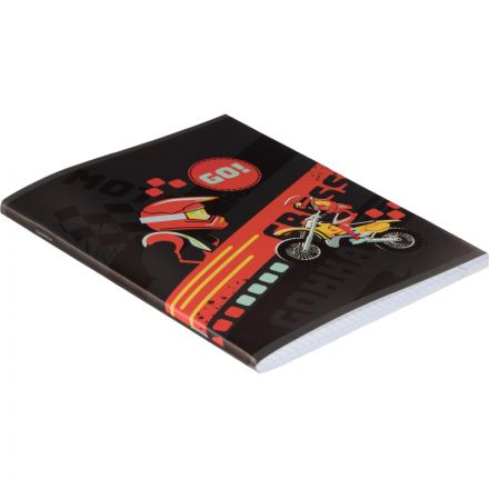 Тетрадь общая А5 96л №1School Motocross черн-крас,клет,скреп, ВД-лак