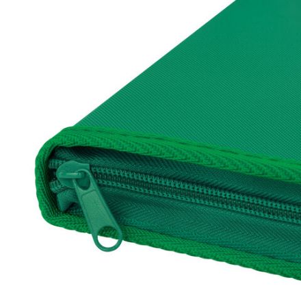 Папка объемная на молнии пластиковая на 4 кольцах, 35 мм, А4, BRAUBERG PIXEL, темно-зеленая, 0,7 мм, 273079