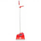 Комплект для уборки совок с щеткой для пола AF201-R, длинный ворс, красный Комплект для уборки совок с щеткой для пола AF201-R, длинный ворс, красный
