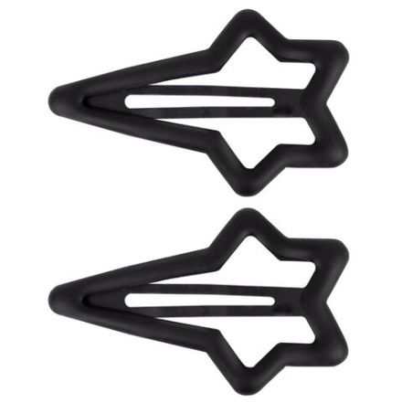 Заколки для волос НАБОР 2 шт., 5,5 см, клик-клак, soft touch, чёрный, MONTE VITA (МОНТЕ ВИТА), 457081